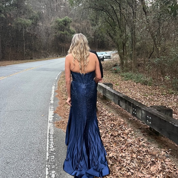 Sherri Hill Dresses & Skirts - Sherri Hill Navy Strapless Sequin Mermaid Gown